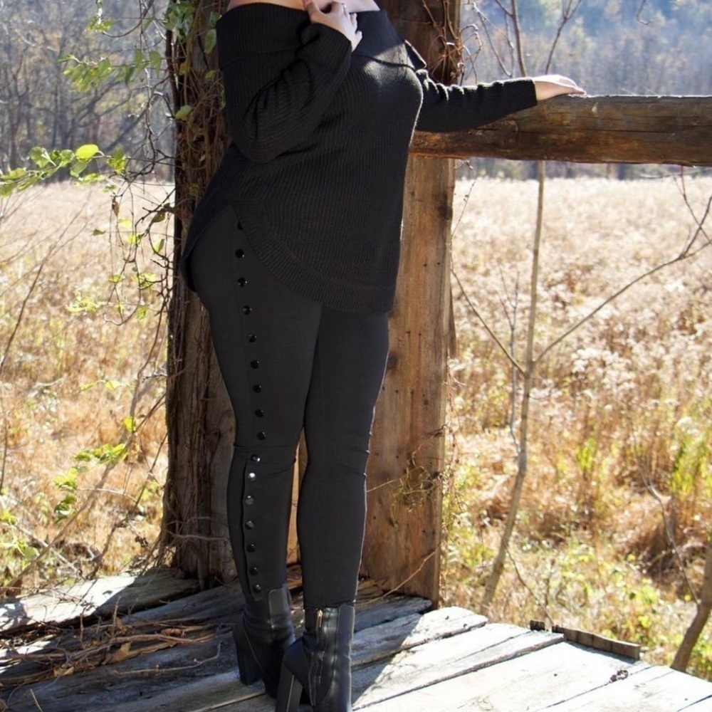 FTF 0 Charli Side Button Good Form Ponte Knit Pants - Picture 2 of 8